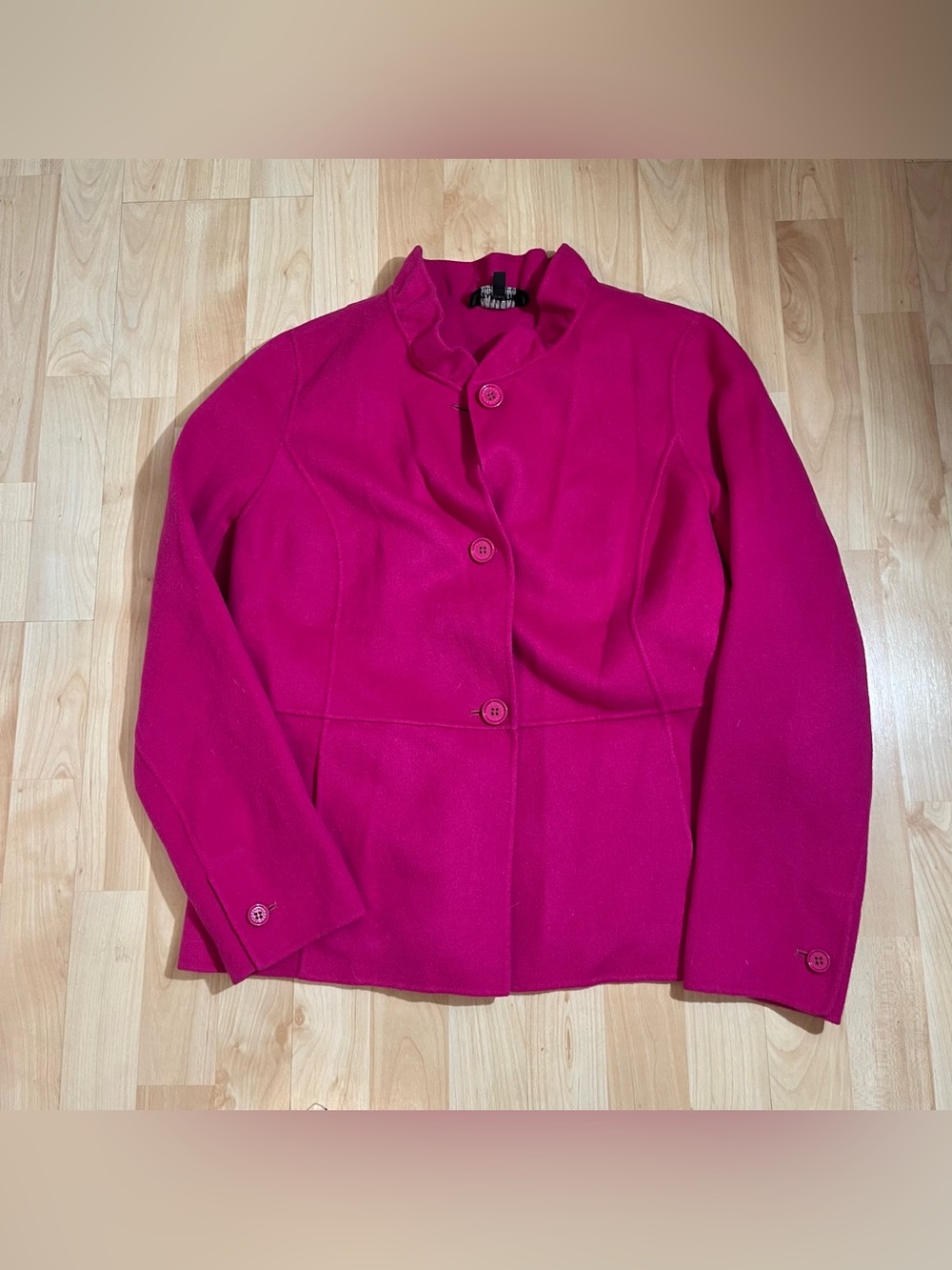 Talbots blazer wool ruffle collar and three-button front closure women’s size 10